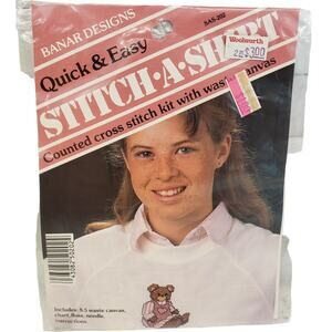 Stitch a Shirt Counted Cross Stitch Kit Vintage Banar Designs Woolworth